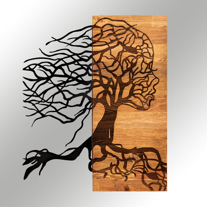Wallity Nefes - Accesorio decorativo de pared en Negro y Nogal